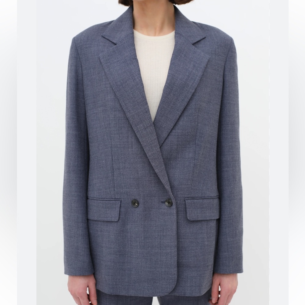 The Row Blue Spreyley Wool-Blend Blazer Jacket
